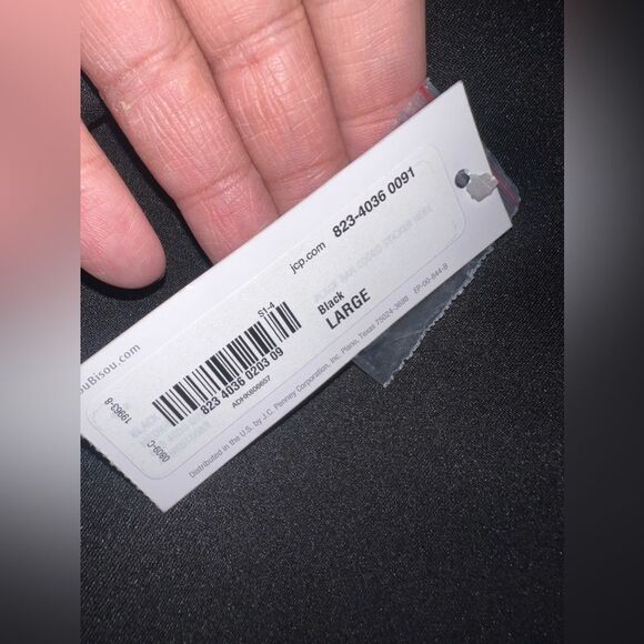 Bisou Bisou Peplum Tank Black With Keyhole Back Size Large NWT - Picture 5 of 5